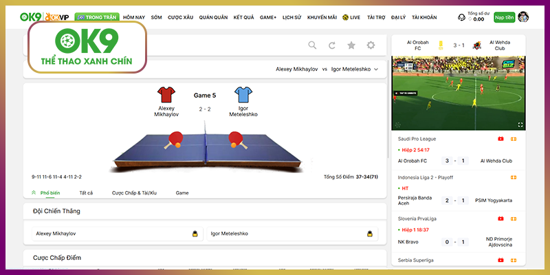 Bóng bàn - Bộ môn thu hút lượng khách trung niên nhiều nhất tại OK9