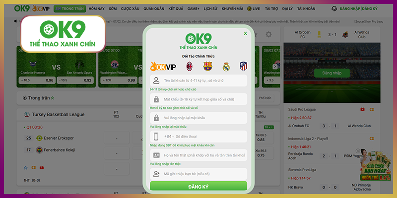 Cách đăng ký tham gia cá cược thể thao OK9